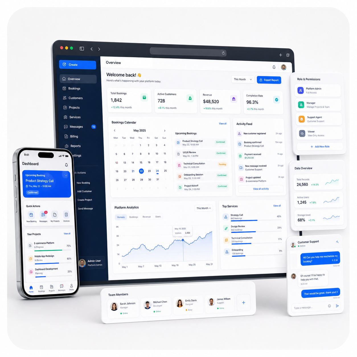 Digital platform interface for portals and scalable web systems