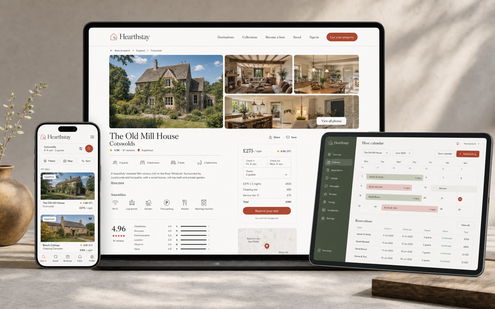 Hearthstay countryside accommodation marketplace and host management platform