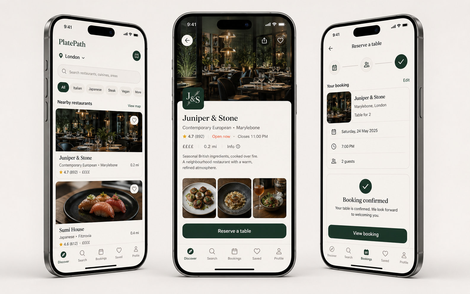 PlatePath restaurant discovery and table booking mobile application